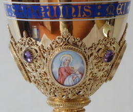 Solid silver gilt antique French Gothic Chalice.